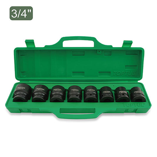 8PCS 3/4" DR. 6PT Flank Impact Socket Set (22-24mm)