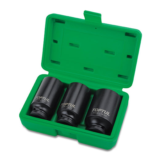 3PCS 1/2" DR. Hub Nut Deep Impact Socket Set