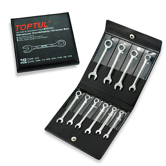 10PCS Miniature Combination Wrench Set - SAE (Mirror Polished)