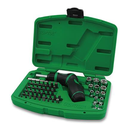 54PCS High-Torque Pistol Grip Ratchet Screwdriver, Bit & Socket Set